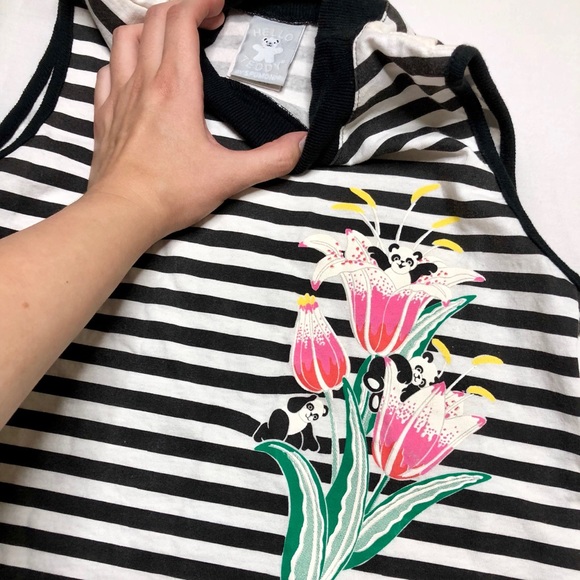 Vintage panda adorable striped top!! - Picture 3 of 4